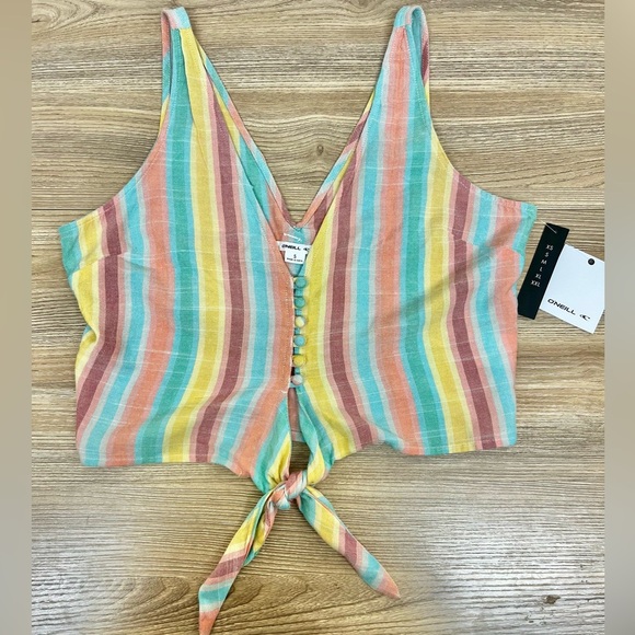 NEW O'NEILL Zera Stripe Crop Top Multi Colored - Size S - Picture 3 of 7